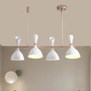 DecorBites™ Nordic Hanging Chandelier - Metal Horn Shade, Black/White - 4/6 Lights for Dining Room or Island Lighting