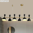 DecorBites™ Nordic Hanging Chandelier - Metal Horn Shade, Black/White - 4/6 Lights for Dining Room or Island Lighting