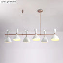 DecorBites™ Nordic Hanging Chandelier - Metal Horn Shade, Black/White - 4/6 Lights for Dining Room or Island Lighting