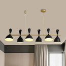 DecorBites™ Nordic Hanging Chandelier - Metal Horn Shade, Black/White - 4/6 Lights for Dining Room or Island Lighting