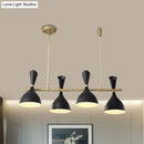 DecorBites™ Nordic Hanging Chandelier - Metal Horn Shade, Black/White - 4/6 Lights for Dining Room or Island Lighting