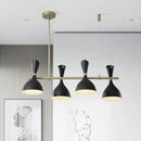 DecorBites™ Nordic Hanging Chandelier - Metal Horn Shade, Black/White - 4/6 Lights for Dining Room or Island Lighting