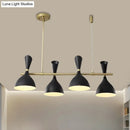 DecorBites™ Nordic Hanging Chandelier - Metal Horn Shade, Black/White - 4/6 Lights for Dining Room or Island Lighting