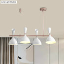 DecorBites™ Nordic Hanging Chandelier - Metal Horn Shade, Black/White - 4/6 Lights for Dining Room or Island Lighting