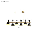DecorBites™ Nordic Hanging Chandelier - Metal Horn Shade, Black/White - 4/6 Lights for Dining Room or Island Lighting