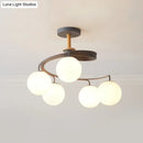 Nordic green & grey orb glass shade chandelier for living room