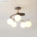 Nordic green & grey orb glass shade chandelier for living room