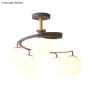 Nordic green & grey orb glass shade chandelier for living room