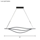 DecorBites™ Nordic LED Black Pendant Light Kit in Warm/White Light, 31.5"/39"/47" Wide" with Metallic Leaf-Like Island Lighting