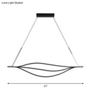 DecorBites™ Nordic LED Black Pendant Light Kit in Warm/White Light, 31.5"/39"/47" Wide" with Metallic Leaf-Like Island Lighting