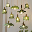 DecorBites™ Nordic LED Pendant Light Green Glass Hanging Fixture