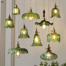 DecorBites™ Nordic LED Pendant Light Green Glass Hanging Fixture