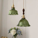 DecorBites™ Nordic LED Pendant Light Green Glass Hanging Fixture