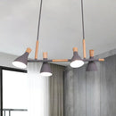 DecorBites™ Nordic Metal and Wood Hanging Lamp with 4-Light Tilt Shade in Green/Grey/White