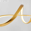 DecorBites™ Nordic Metal LED Suspension Lamp: Gold Plated Twist Design for Restaurant Island Lighting