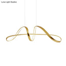 DecorBites™ Nordic Metal LED Suspension Lamp: Gold Plated Twist Design for Restaurant Island Lighting