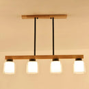 DecorBites™ Nordic Modern Wood Island Pendant with Glass Lampshade Hanging Lamp