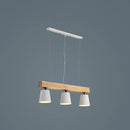 Nordic modern wood pendant light with metal lampshade for kitchen