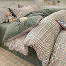 DecorBites™ Nordic Plaid Cotton Bedding Set - Queen/King