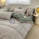 DecorBites™ Nordic Plaid Cotton Bedding Set - Queen/King
