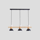 Nordic black & white 3-light wood pendant kitchen e26 e27 bulb base