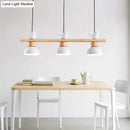 Nordic black & white 3-light wood pendant kitchen e26 e27 bulb base