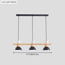 Nordic black & white 3-light wood pendant kitchen e26 e27 bulb base