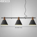 DecorBites™ Nordic Style Adjustable Hanging Pendant Light with 3 Conical Metal Shades in Wood