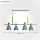 Modern gray and wood linear pendant island light kitchen fixture
