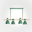 Modern gray and wood linear pendant island light kitchen fixture