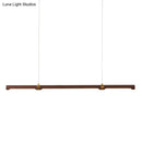 DecorBites™ Nordic Wood Island Pendant LED Strip Light in Brown for Dining Table
