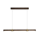 DecorBites™ Nordic Wood Island Pendant LED Strip Light in Brown for Dining Table