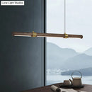 DecorBites™ Nordic Wood Island Pendant LED Strip Light in Brown for Dining Table