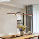 DecorBites™ Nordic Wood Island Pendant LED Strip Light in Brown for Dining Table