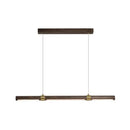 DecorBites™ Nordic Wood Island Pendant LED Strip Light in Brown for Dining Table