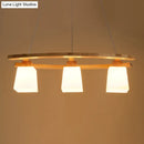 DecorBites™ Nordic Wood Pendant Light with Glass Lampshade for Dining Table