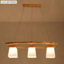 DecorBites™ Nordic Wood Pendant Light with Glass Lampshade for Dining Table