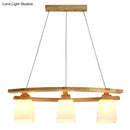 DecorBites™ Nordic Wood Pendant Light with Glass Lampshade for Dining Table