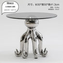 Decorbites octopus glass gold resin side table living room accent
