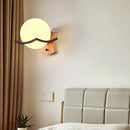 DecorBites™ Opal Glass Globe Wall Sconce Nordic Single Bulb Lighting Fixture - Elegant Wood Design for Living Room