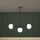 DecorBites™ Opaline Glass Ball Pendant Light for Minimalist Dining Room Island