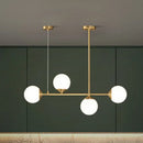 DecorBites™ Opaline Glass Ball Pendant Light for Minimalist Dining Room Island