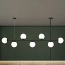 DecorBites™ Opaline Glass Ball Pendant Light for Minimalist Dining Room Island