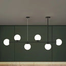 DecorBites™ Opaline Glass Ball Pendant Light for Minimalist Dining Room Island