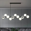 Modern black 11 light white glass shade chandelier – dining room