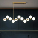 Modern black 11 light white glass shade chandelier – dining room