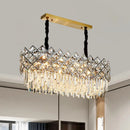 DecorBites™ Oval Island Light Fixture with Crystal Prisms - 10 Bulbs, Contemporary Design