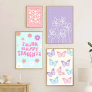DecorBites™ Pastel Danish Flower Wall Art Print