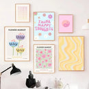DecorBites™ Pastel Danish Flower Wall Art Print