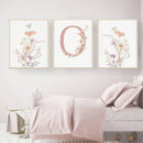 DecorBites™ Personalized Pink Floral Nursery Wall Art